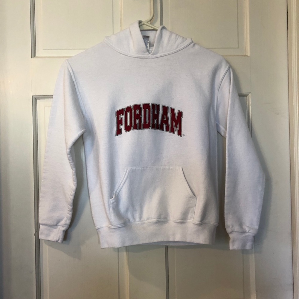 White & Burgundy Fordham University Sweatshirt